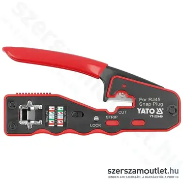 YATO Krimpelő fogó UTP hálózati/RJ45 csatlakozókhoz 135mm (YT-22440)