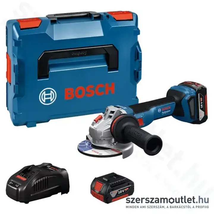 BOSCH GWS 18V-11 S Akkus sarokcsiszoló L-Boxxban (2x5,0Ah/18V)