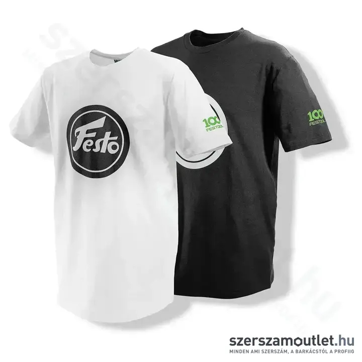 FESTOOL SH-FT3-XXXL/2 100Y Póló 100 éves Festool évfordulóra XXXL-es (Fekete/Fehér) (2db/csomag)