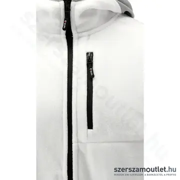 YATO Polár pulóver, kapucnis, cipzáras, S-es (Fehér/Szürke)