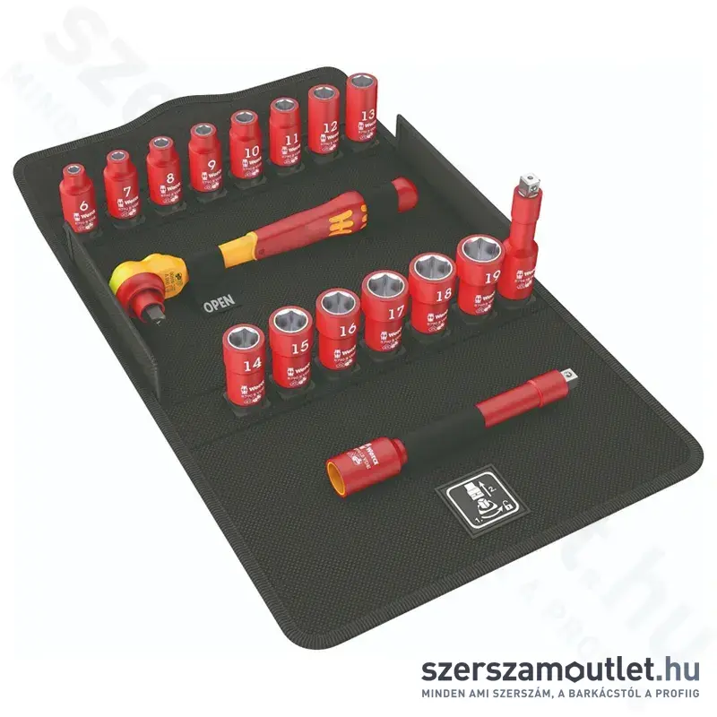 WERA 8100 SB VDE Szigetelt dugókulcs készlet 17 részes, 3/8