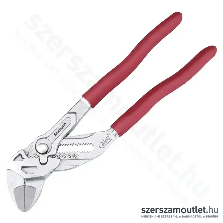 FORTUM Vízpumpafogó, CrV, gumírozott markolat, 180mm, 0-40mm