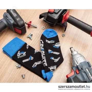 NEO TOOLS Munkazokni, 80% pamut, szerszám mintás, 39-42-es (Kék/Fekete)