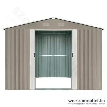 RIWALL RMSA Fém kerti tároló nyeregtetővel, 17,8m3, 367x301x214cm (Barna)