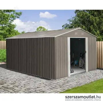 RIWALL RMSA Fém kerti tároló nyeregtetővel, 17,8m3, 367x301x214cm (Barna)