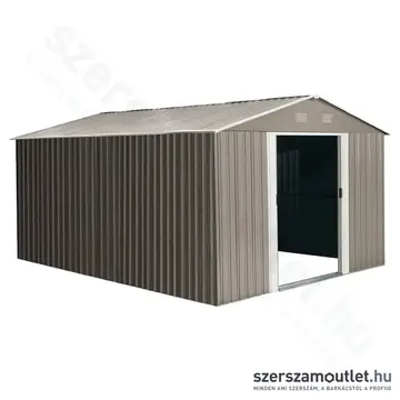 RIWALL RMSA Fém kerti tároló nyeregtetővel, 17,8m3, 367x301x214cm (Barna)