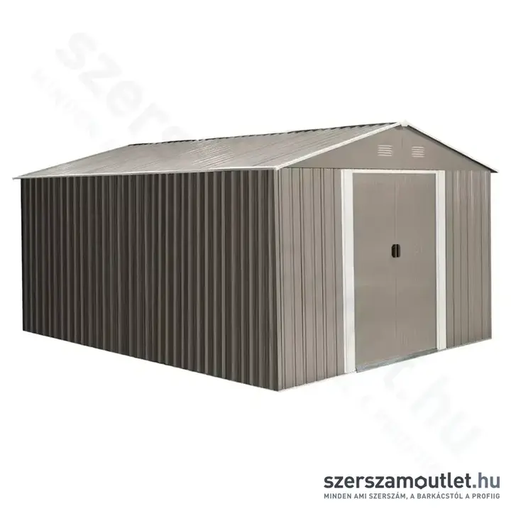 RIWALL RMSA Fém kerti tároló nyeregtetővel, 17,8m3, 367x301x214cm (Barna)