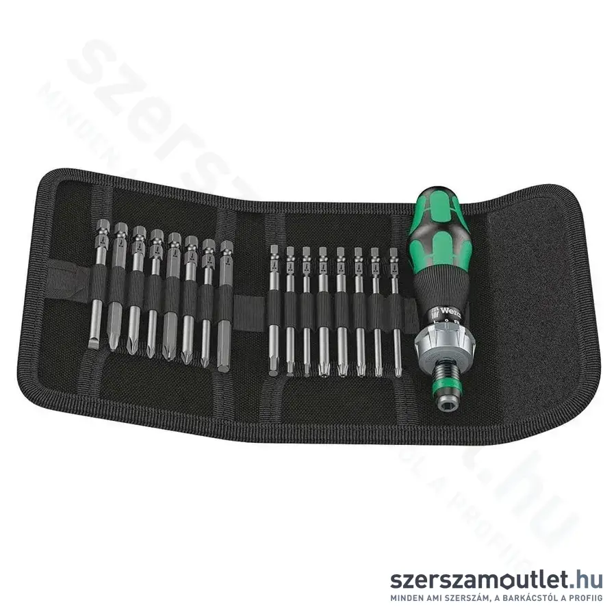 WERA Kraftform Kompakt 60 RA Bitkészlet nyéllel, racsnis, hosszított, 1/4