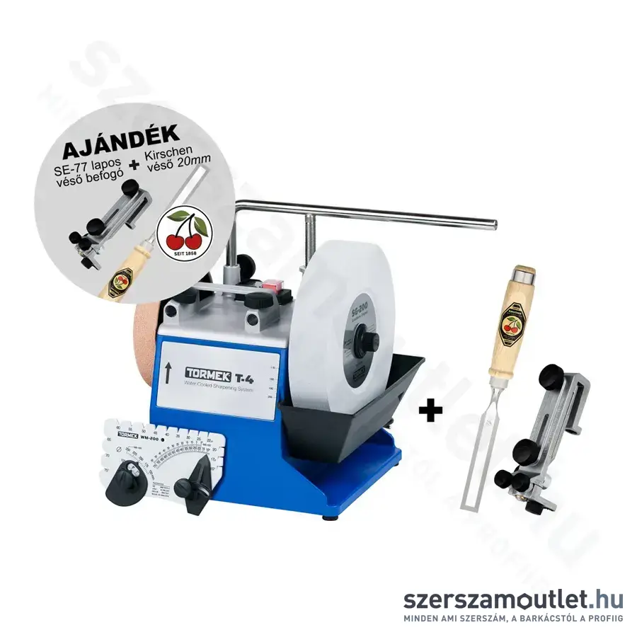 TORMEK T-4 (Ajándék SE-77 + Kirschen véső) Vizes Köszörű (120W/145-200mm) (T-4)
