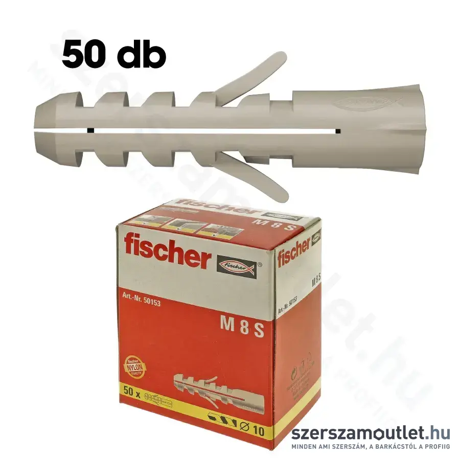 FISCHER M 8 S Műanyag metrikus dübel M8 [50db/doboz] (50153)