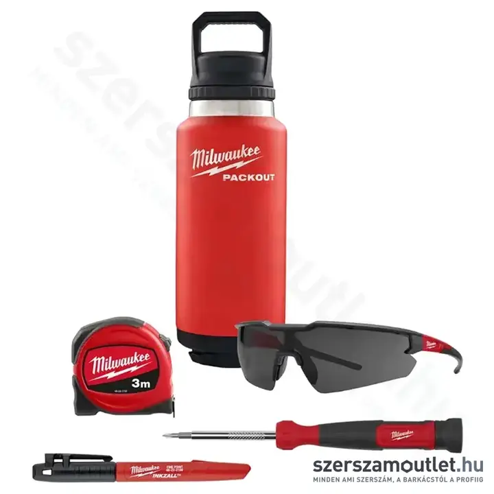 MILWAUKEE Termosz és kéziszerszám készlet, 5db-os (4 az 1-ben)