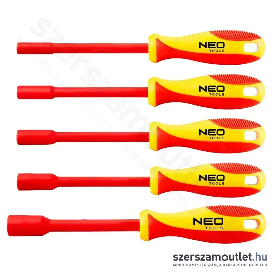 NEO TOOLS Szigetelt csavarhúzó készlet, hatlapú fejjel, 5 részes, 5,5x13 mm