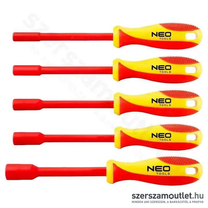 NEO TOOLS Szigetelt csavarhúzó készlet, hatlapú fejjel, 5 részes, 5,5x13 mm