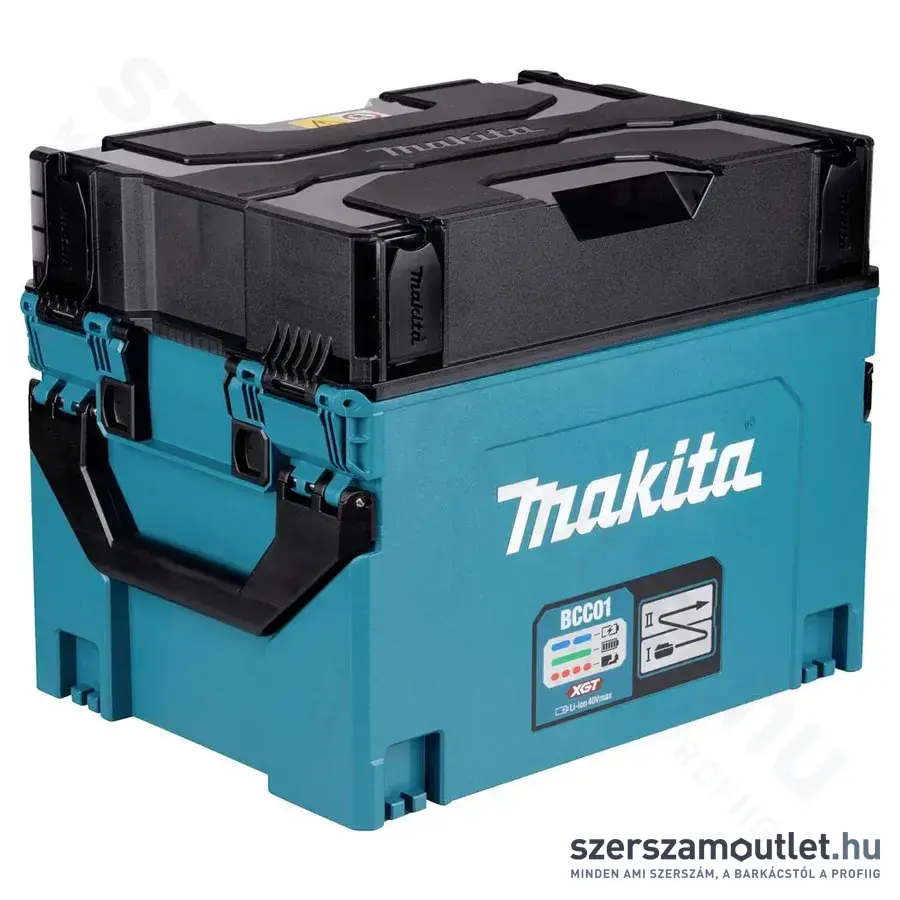MAKITA BCC01 XGT Akkutöltő Makpac kofferben, 8port, IPX4 (2,0-8,0Ah/40V)