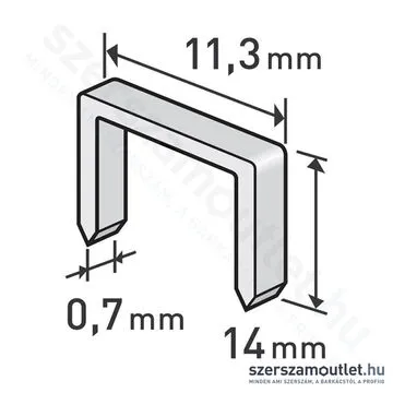 EXTOL Tűzőgépkapocs 11,3x0,7x0,52mm /14mm (1000db)