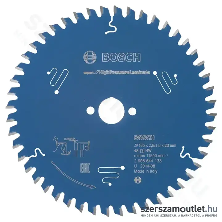 BOSCH Expert for High Pressure Laminate körfűrésztárcsa (165x20x2,6 mm) 48 fog
