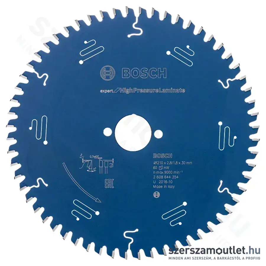 BOSCH Expert for High Pressure Laminate körfűrésztárcsa (210x30x2,8 mm) 60 fog