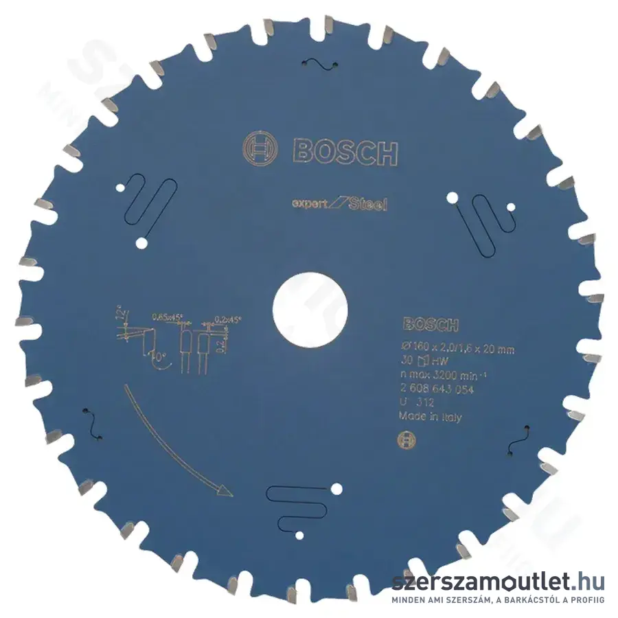 BOSCH Expert for Steel körfűrésztárcsa acélra (160x20 mm) 30 fog