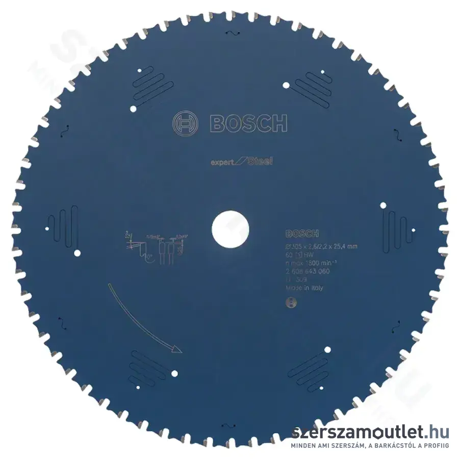 BOSCH Expert for Steel körfűrésztárcsa acélra (305x25,4 mm) 60 fog