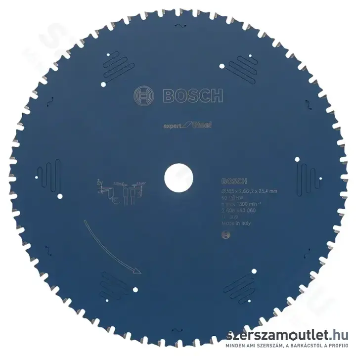 BOSCH Expert for Steel körfűrésztárcsa acélra (305x25,4 mm) 60 fog