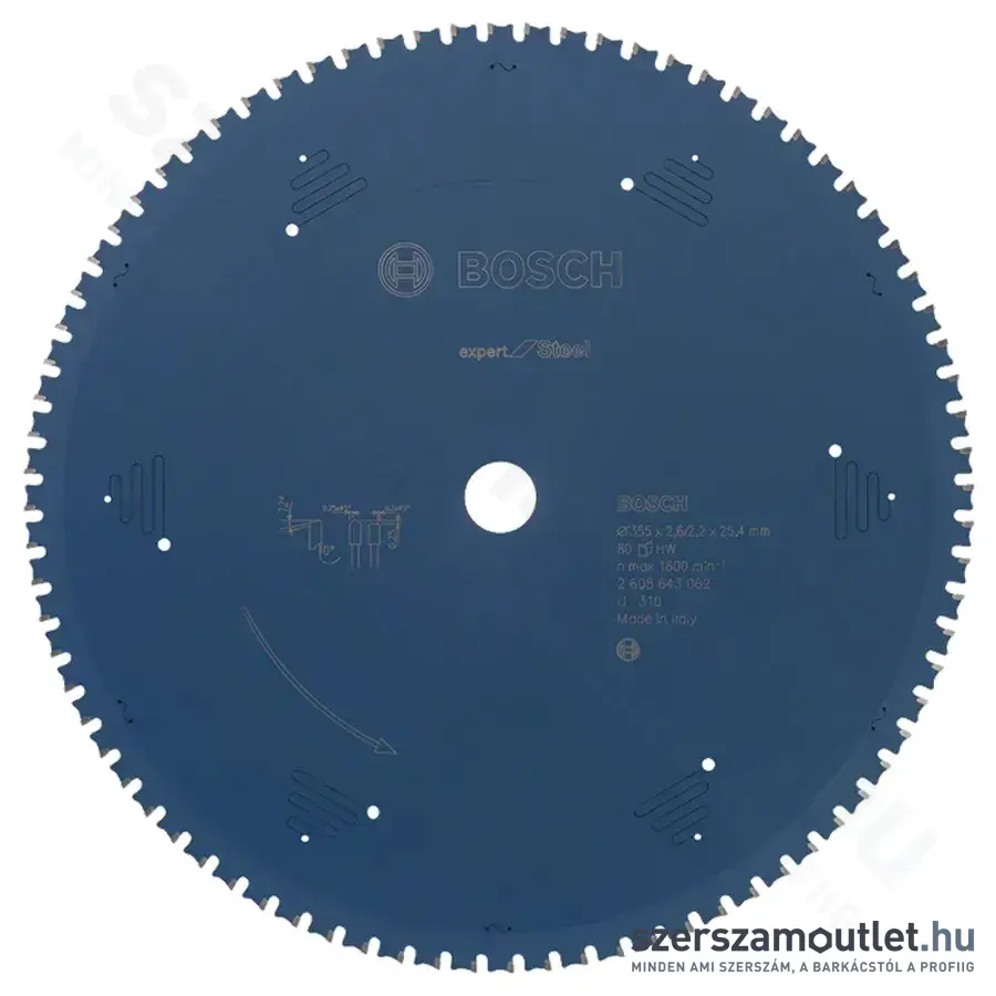 BOSCH Expert for Steel körfűrésztárcsa acélra (355x25,4 mm) 80 fog