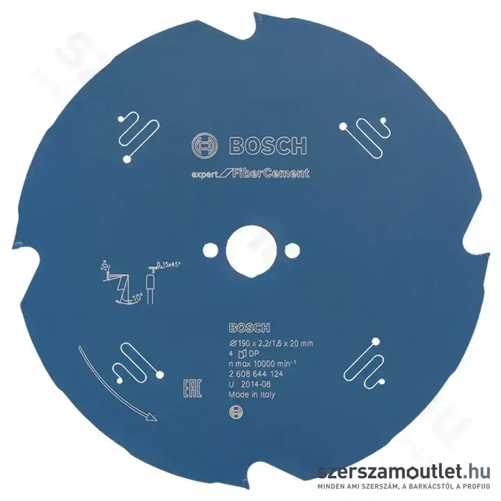 BOSCH Expert for FiberCement körfűrésztárcsa (190x2,2x20 mm) 4 fog