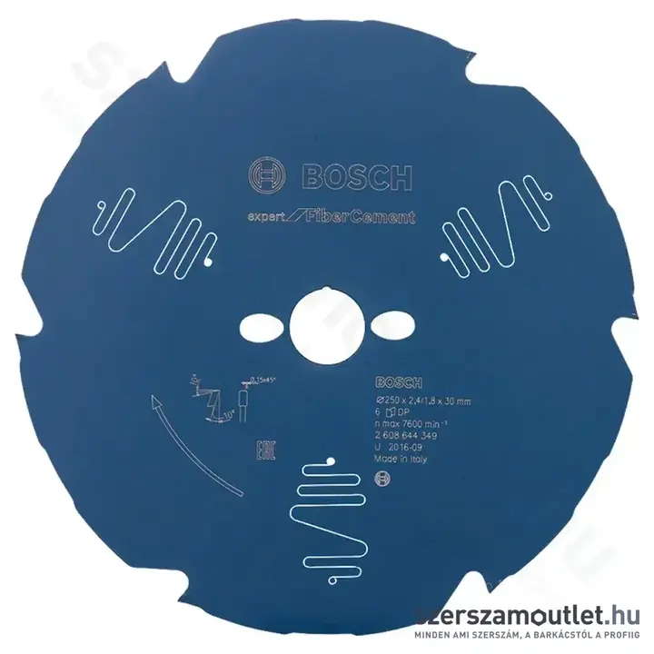 BOSCH Expert for FiberCement körfűrésztárcsa (250x2,2x30 mm) 6 fog