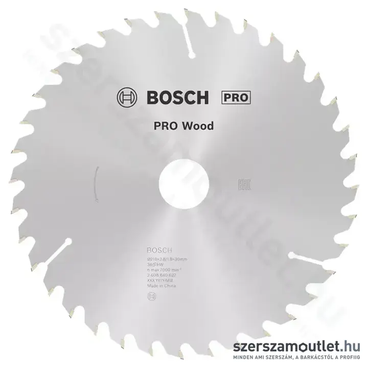 BOSCH Optiline Wood körfűrészlap kézi körfűrészekhez, 210x2,8/1,8x30mm 36 fog