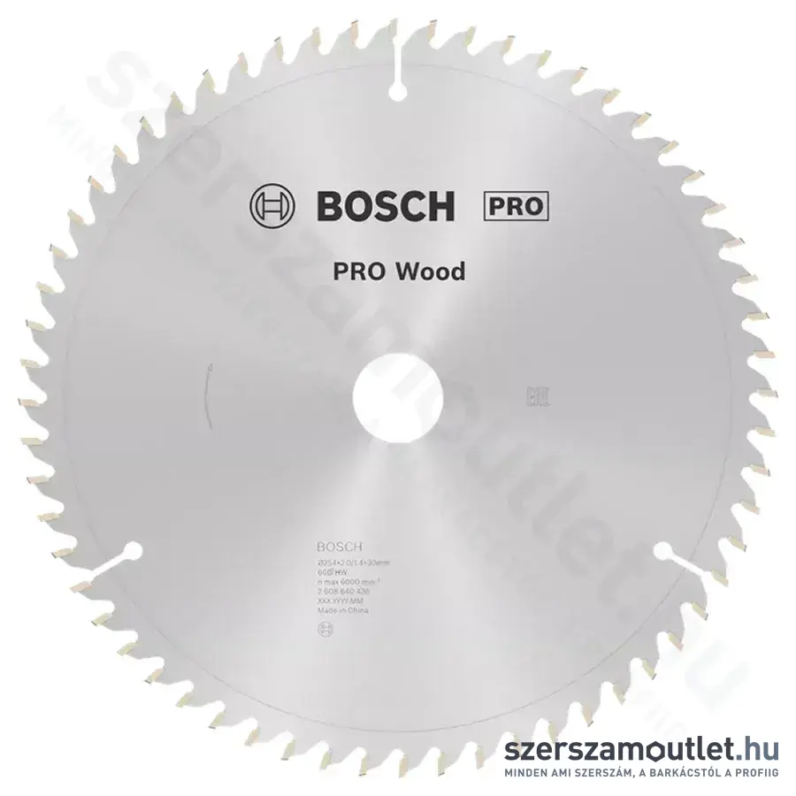 BOSCH Optiline Wood körfűrészlap leszabó és gérvágó fűrészekhez, 254x2,0/1,4x30mm 60 fog