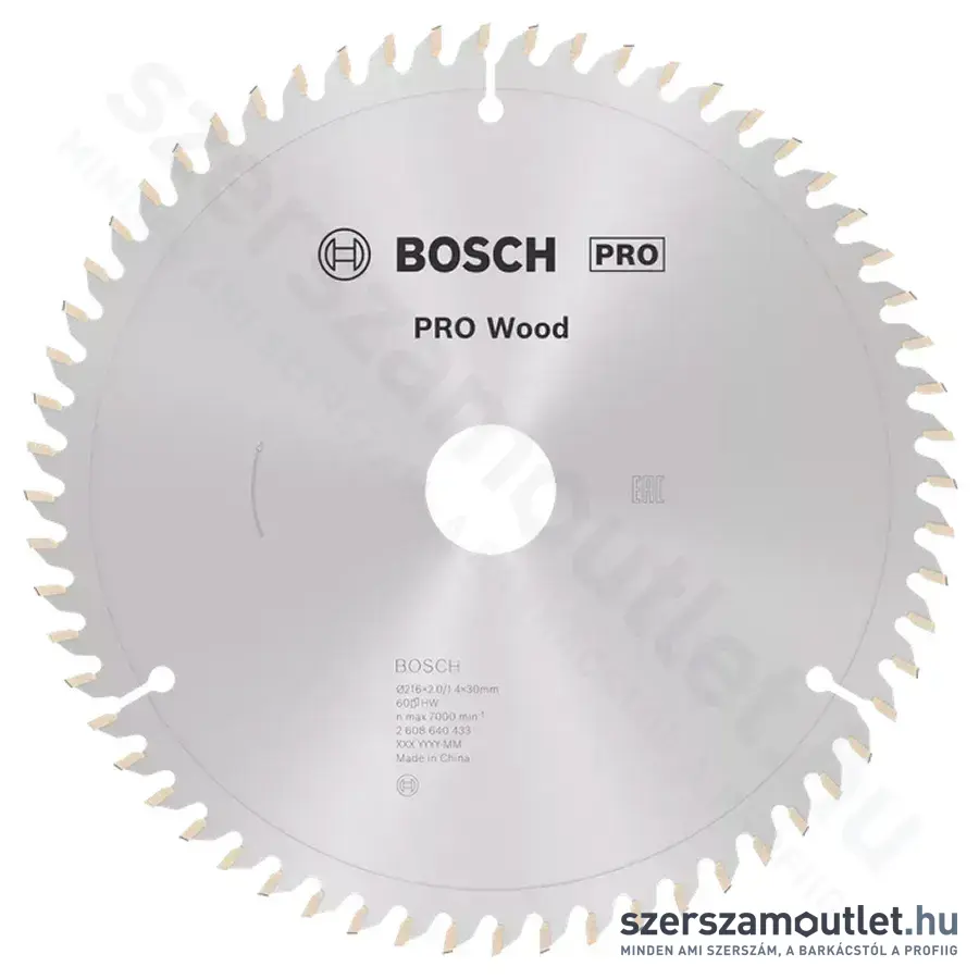BOSCH Optiline Wood körfűrészlap leszabó és gérvágó fűrészekhez, 216x2,0/1,4x30mm 60 fog