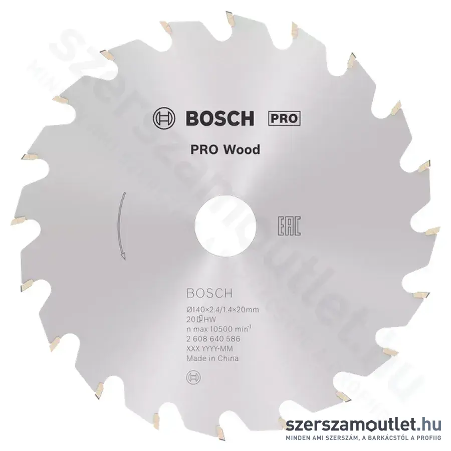 BOSCH Optiline Wood körfűrészlap kézi körfűrészekhez, 140x2,4/1,4x20mm 20 fog