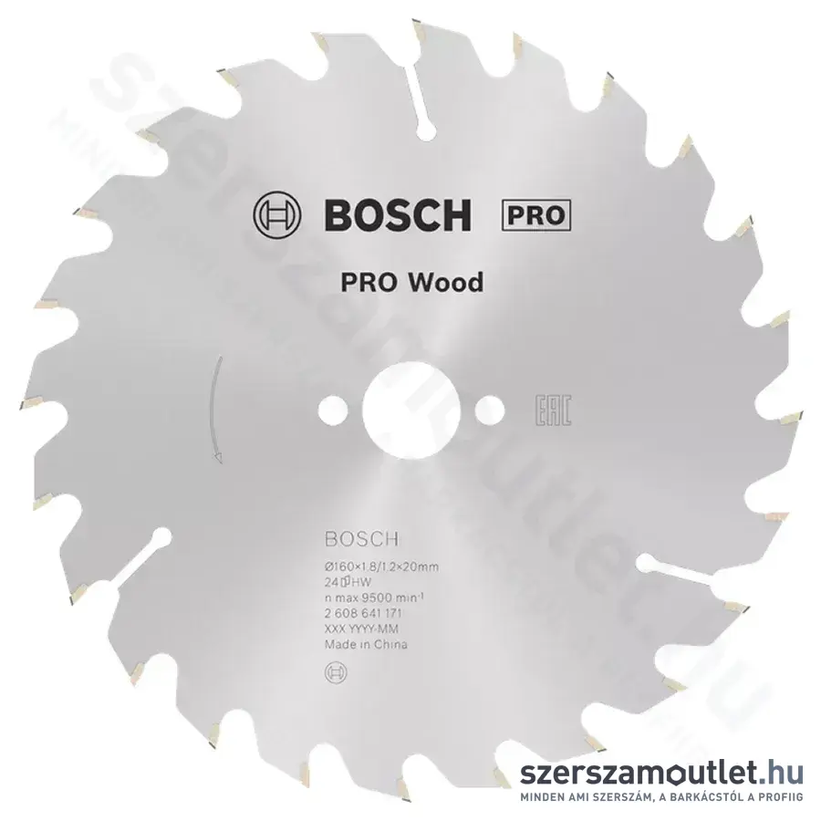BOSCH Optiline Wood körfűrészlap kézi körfűrészekhez, 160x1,8/1,2x20/16 24 fog