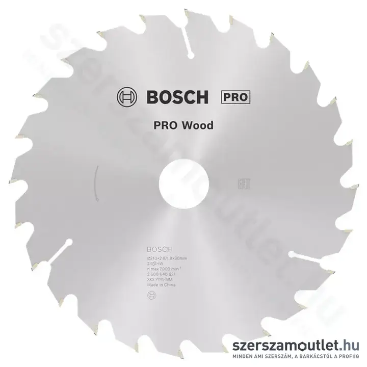 BOSCH Optiline Wood körfűrészlap kézi körfűrészekhez, 210x2,8/1,8x30mm 24 fog