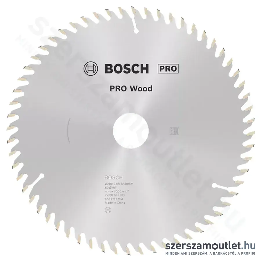 BOSCH Optiline Wood körfűrészlap kézi körfűrészekhez, 210x2,8/1,8x30mm 60 fog