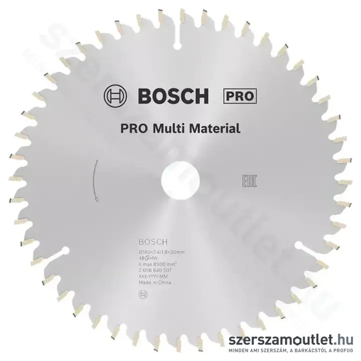 BOSCH Multi Material körfűrészlap kézi körfűrészhez, 180x2,4/1,8x30/20 48 fog, HLTCG