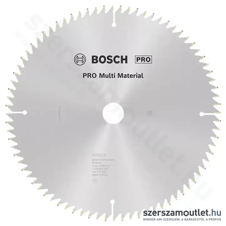 BOSCH Multi Material körfűrészlap gérvágó és asztali körfűrészhez, 305x3,2/2,5x30mm 80 fog, HLTCG