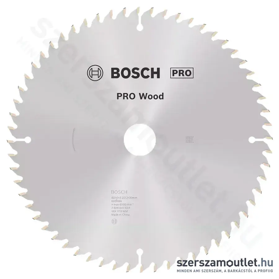 BOSCH Optiline Wood körfűrészlap leszabó és gérvágó fűrészekhez, 250x3,2/2,2x30mm 60 fog