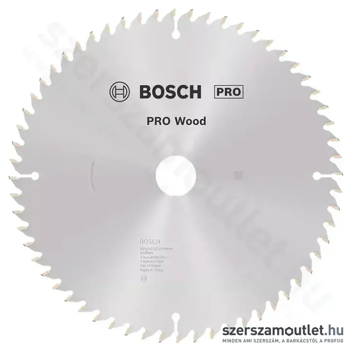 BOSCH Optiline Wood körfűrészlap leszabó és gérvágó fűrészekhez, 250x3,2/2,2x30mm 60 fog