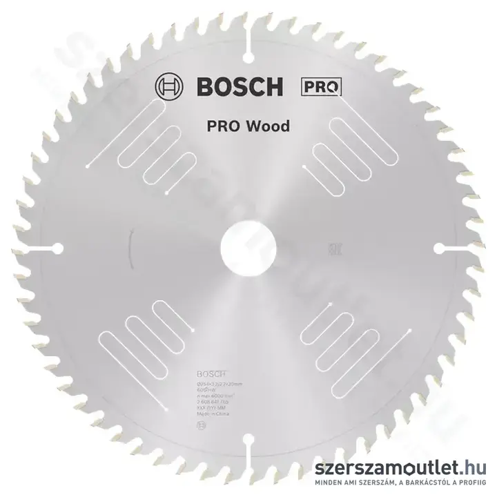 BOSCH Optiline Wood körfűrészlap leszabó és gérvágó fűrészekhez, 254x3,2/2,2x30mm 60 fog
