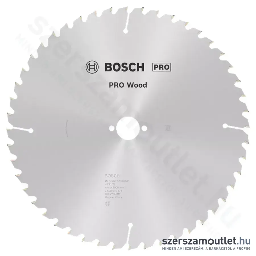 BOSCH Optiline Wood körfűrészlap asztali körfűrészekhez, 315x3,2/2,2x30mm 48 fog