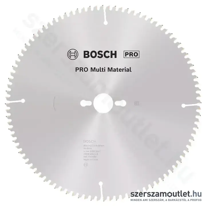 BOSCH Multi Material körfűrészlap gérvágó és asztali körfűrészhez, 300x3,2/2,5x30mm 96 fog, HLTCG