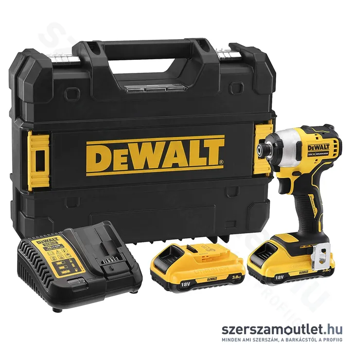DEWALT DCF809L2T-QW Szénkefementes akkus ütvecsavarozó TSTAK kofferben (1/4" 190Nm)(2x3,0Ah/18V)