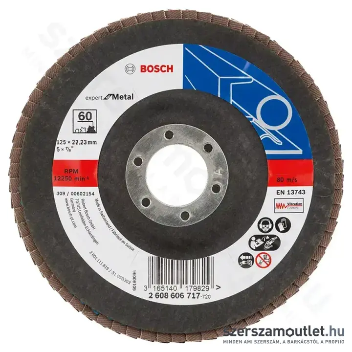 BOSCH Expert for Metal X551 Zirkon legyezőtárcsa 125x22,23mm/P60