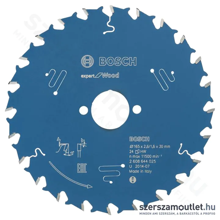 BOSCH Expert for Wood körfűrészlap 165x2,6/1,6x30mm T24 (2608644025)
