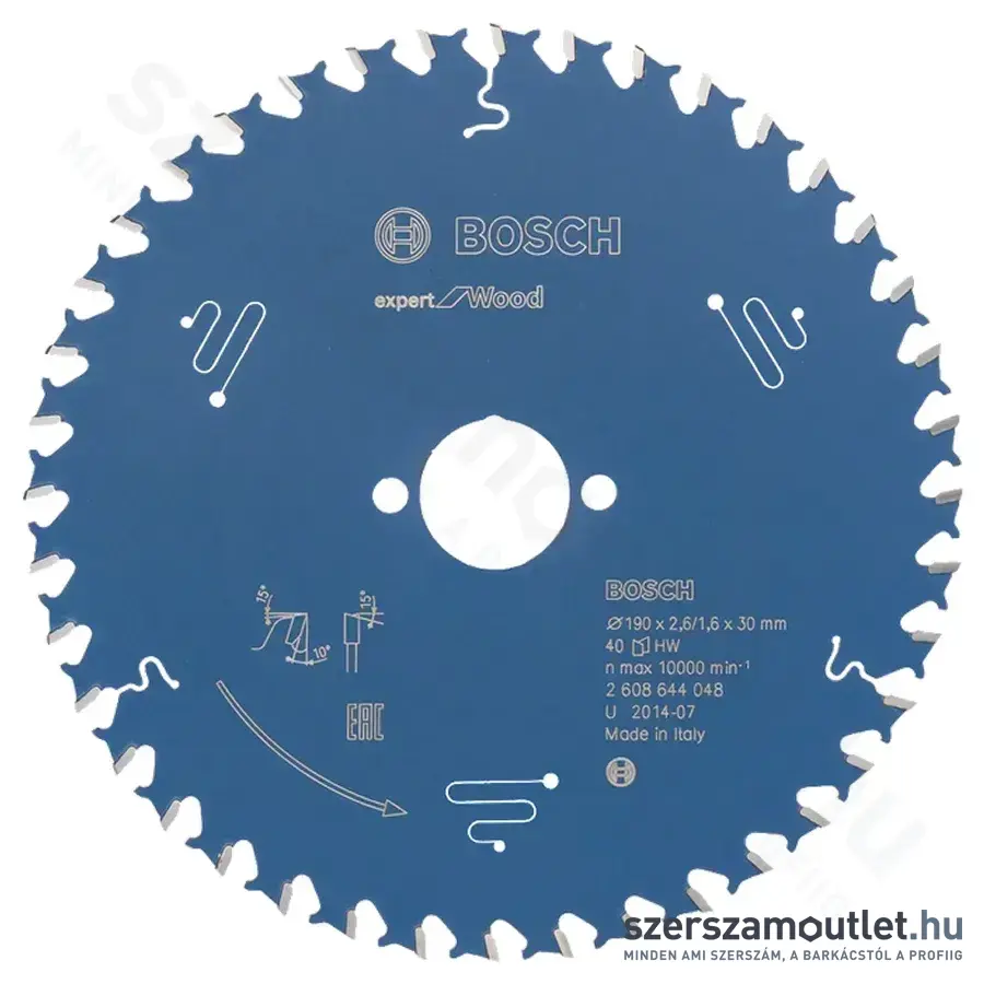 BOSCH Expert for Wood körfűrészlap 190x2,6/1,6x30mm T40 (2608644048)