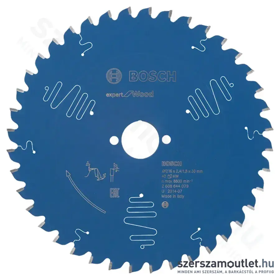BOSCH Expert for Wood körfűrészlap gérvágó fűrészekhez 216x2,4/1,8x30mm T40 (2608644079)