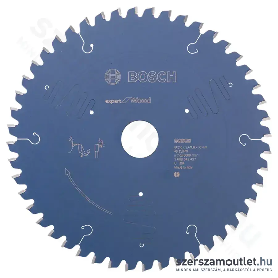 BOSCH Expert for Wood körfűrészlapok leszabó és gérvágó fűrészekhez, 216x2,4/1,8x30mm 48 fog