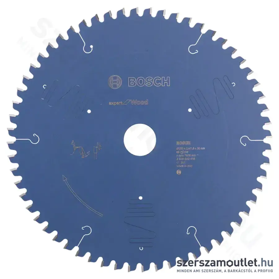 BOSCH Expert for Wood körfűrészlapok leszabó és gérvágó fűrészekhez, 250x2,4/1,8x30mm 60 fog