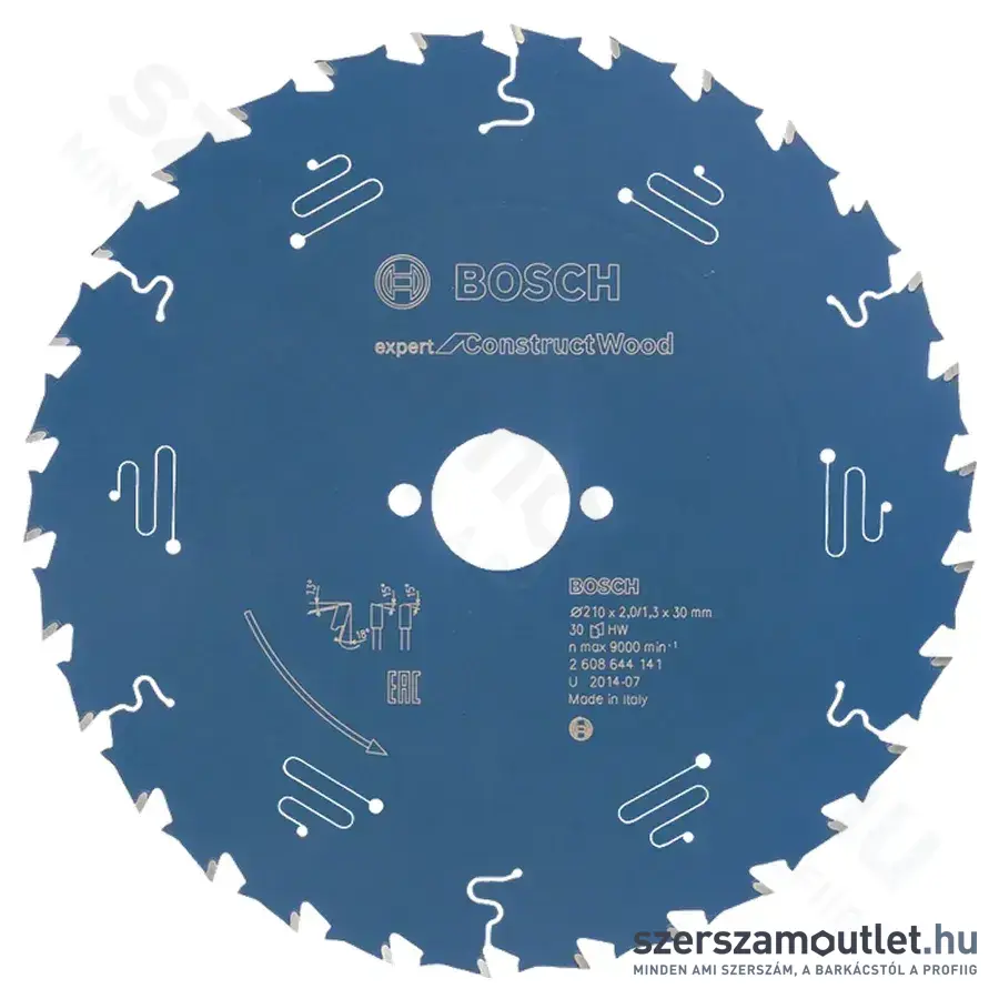 BOSCH Expert for ConstructWood körfűrészlapok merülő- és kézi körfűrészekhez 210x2/1,3x30mm 30 ATB+p