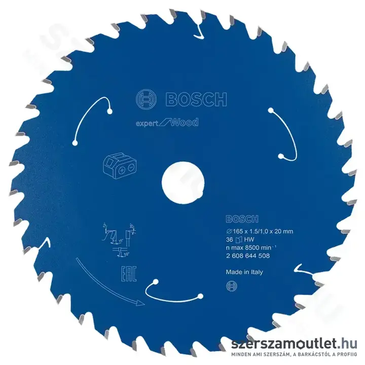 BOSCH Expert for Wood körfűrészlap akkumulátoros fűrészekhez 165x1,5/1,3x20mm 36 fog